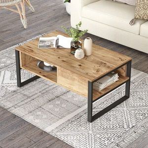 Masuta de cafea, Locelso, ML34-A, 100x44.4x59.7 cm, Maro imagine
