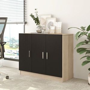 Dulap multifunctional, Locelso, Vario E, 89.1x73.8x38.1 cm, Stejar / Negru imagine