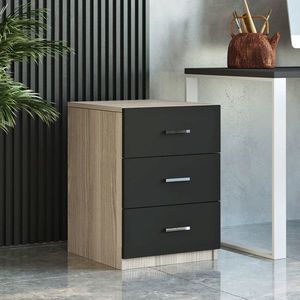 Dulapior, Locelso, Vario C, 44.5x61.8x46.6 cm, Stejar / Negru imagine