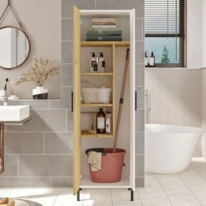 Dulap multifunctional, Locelso, DY1-WK, 50.4x165x35.7 cm, Nuc/Alb imagine