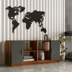 Dulap multifunctional, Locelso, Vario F, 139.8x61.8x46.3 cm, Nuc / Antracit imagine