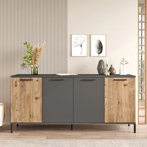 Consola, Locelso, RL4-AA, 160x71.8x40 cm, Pin Atlantic / Antracit imagine