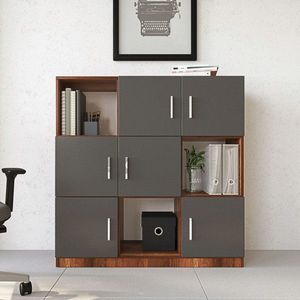 Dulap multifunctional, Locelso, VO7, 119.9x121.8x37.6 cm, Nuc / Antracit imagine