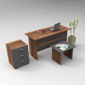 Set mobilier de birou, Locelso, VO9, Nuc / Antracit imagine