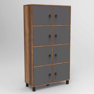 Dulap multifunctional, Locelso, MN06, 96x179.4x40 cm, Nuc / Antracit imagine