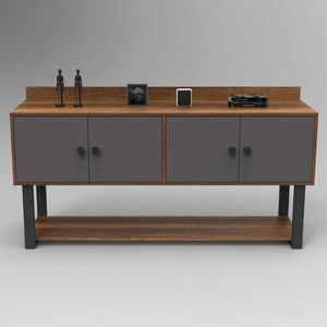 Consola, Locelso, MN04, 180x93.2x85 cm, Nuc / Antracit imagine