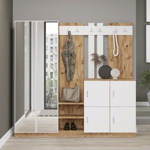 Cuier de perete, Locelso, DD9, 187.2x180x37.5 cm, Pin Atlantic / Alb imagine
