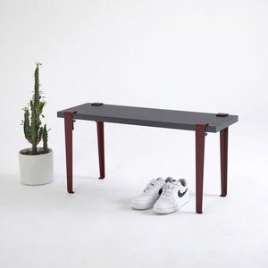 Banca, Logg, Khalkeus , 90x45x30 cm, Antracit / Roșu Claret imagine