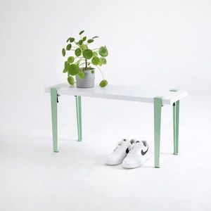Banca, Logg, Khalkeus , 90x45x30 cm, Alb / Menta / Verde imagine