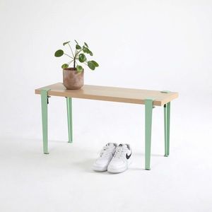 Banca, Logg, Khalkeus , 90x45x30 cm, Lemn / Verde menta imagine