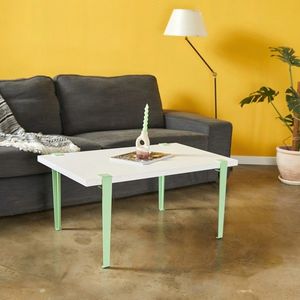 Masuta de cafea, Logg, Neda, 90x45x60 cm, Alb / Menta / Verde imagine