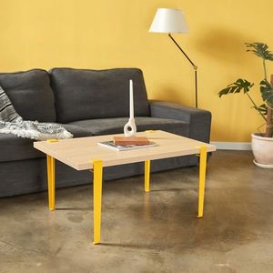 Masuta de cafea, Logg, Neda, 90x45x60 cm, Lemn / Galben imagine