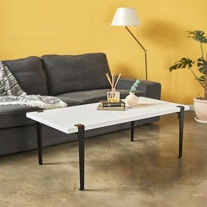 Masuta de cafea, Logg, Fonissa, 120x45x60 cm, Alb/Negru imagine