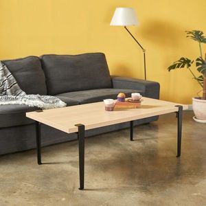 Masuta de cafea, Logg, Fonissa, 120x45x60 cm, Lemn/Negru imagine