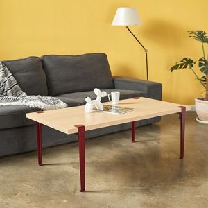 Masuta de cafea, Logg, Fonissa, 120x45x60 cm, Lemn / Burgundy imagine
