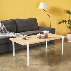 Masuta de cafea, Logg, Fonissa, 120x45x60 cm, Maro/Alb imagine