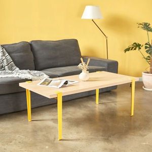 Masuta de cafea, Logg, Fonissa, 120x45x60 cm, Lemn / Galben imagine