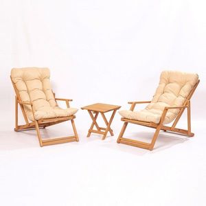 Set mobilier de gradina 3 piese, Meya Dekor, MY007, Maro / Crem imagine
