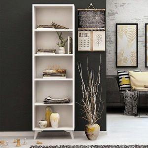 Corp biblioteca, Mod Design, Potena, 50x162x25 cm, Alb imagine