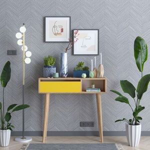 Bufet, Mod Design, ARLET, 100x30x94 cm, Stejar / Galben imagine