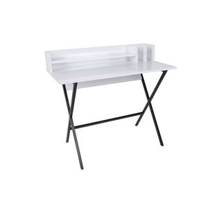 Birou, Mod Design, Steyr, 100x50x89 cm, Alb/Negru imagine