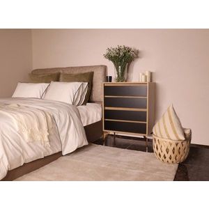 Dulap, Mod Design, YUNA, 70x86x40 cm, Stejar / Negru imagine