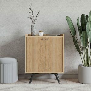 Dulap multifunctional, Mod Design, Seul, 70x40x91.5 cm, Stejar / Negru imagine