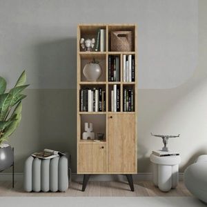 Corp biblioteca, Mod Design, Kiato, 60x170x30 cm, Stejar imagine
