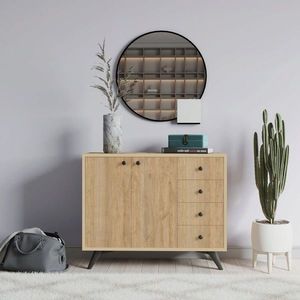 Dulap multifunctional, Mod Design, Waga, 100x82x35 cm, Stejar imagine