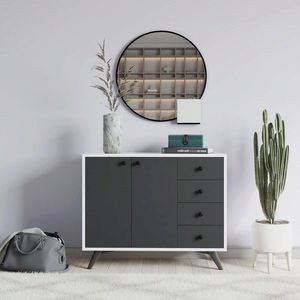 Dulap multifunctional, Mod Design, Waga, 100x82x35 cm, Alb / Antracit imagine