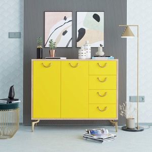 Pantofar, Mod Design, ZEA, 100x82x35 cm, Stejar / Galben imagine