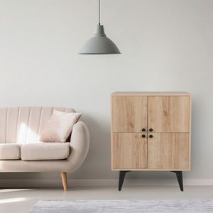 Dulap multifunctional, Mod Design, Senegal, 70x35x93.5 cm, Stejar / Negru imagine