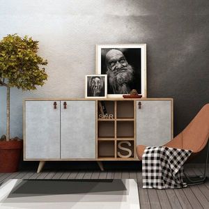Consola, Mod Design, Prilika, 140x89x40 cm, Stejar / Alb imagine