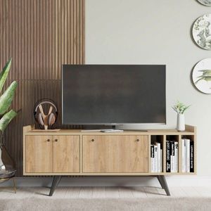 Comoda TV, Mod Design, Brukge, 150x56x40 cm, Stejar imagine