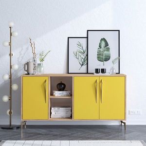 Consola, Mod Design, SUDER, 140x86x40 cm, Stejar / Galben imagine