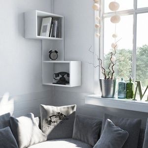 Raft pentru perete, Homitis, Part - White, 20x47x85.5 cm imagine