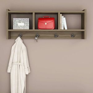 Cuier de perete, Olivia, Midnight, 75.6x35x22 cm, PAL, Maro imagine