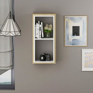 Raft de perete, Olivia, Zera, 35x72x19.6 cm, PAL, Stejar Safir / Alb imagine
