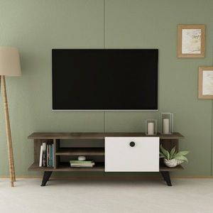 Comoda TV, Olivia, İdil, 120x45x29.6 cm, PAL, Nuc/Alb imagine