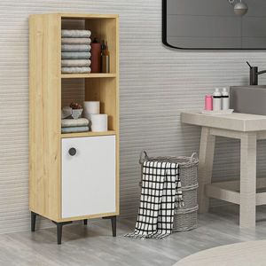 Dulap multifunctional, Olivia, Alone, 38.6x115x35 cm, PAL, Stejar Safir / Alb imagine