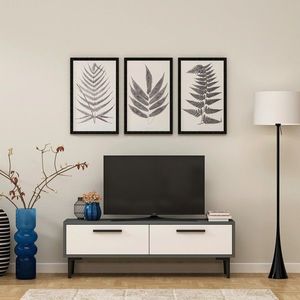 Comoda TV, Olivia, Leni, 120x45x29.6 cm, PAL , Antracit/Alb imagine