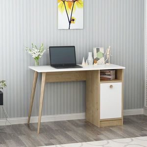 Birou, Olivia, Cannas, 110x74x50 cm, PAL , Stejar alb / safir imagine