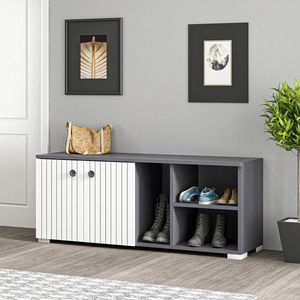 Pantofar, Olivia, Sarandon, 120x51.6x31.4 cm, PAL, Antracit/Alb imagine
