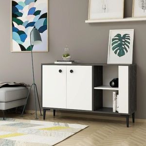 Consola, Olivia, Sahra, 120x75x35 cm, PAL, Alb/Negru imagine