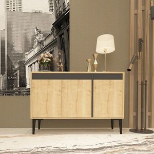 Consola, Olivia, Asude, 120x75x40 cm, PAL, Stejar safir / Antracit imagine