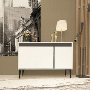 Consola, Olivia, Asude, 120x75x40 cm, PAL, Alb / Antracit imagine