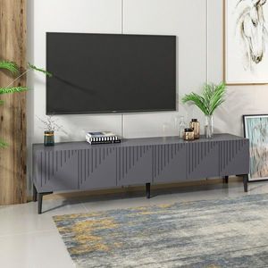 Comoda TV, Olivia, Artemis, 180x45x37 cm, PAL, Antracit imagine