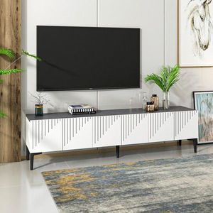 Comoda TV, Olivia, Artemis, 180x45x37 cm, PAL, Alb / Antracit imagine