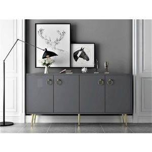 Consola, Olivia, Drop, 140x75x40 cm, PAL, Antracit imagine