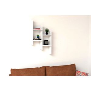 Raft de perete, Puqa Design, Damla, 49.4x85x14.5 cm, PAL, Alb imagine